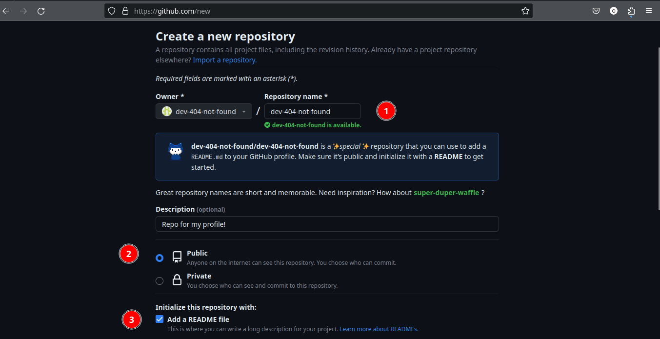 Create a new repo