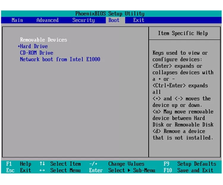 BIOS boot priority
